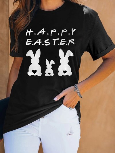 

Happy Easter Loosen Short Sleeve T-Shirt, Black, T-Shirts
