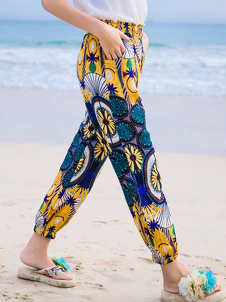 

Loosen Vacation Floral Pants, Multicolor, Pants