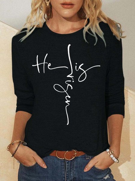 

Easter He Is Risen Women’s Long Sleeve Shirt, Black, Long sleeves