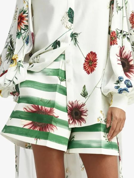 

Vacation Striped Regular Fit Shorts, Green, Shorts