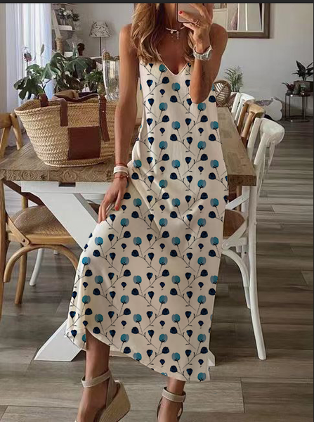 

Casual Short Sleeve Woven Dress, As picture, Summer Dresses