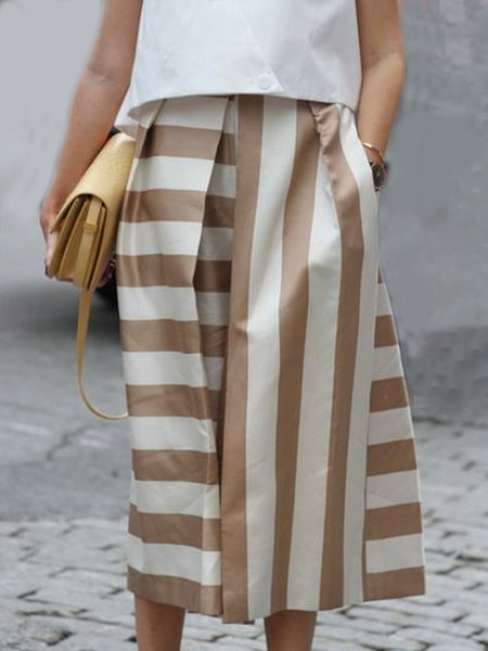 

Daily Elegant Striped Midi Skirt, Stripe, Midi Skirts