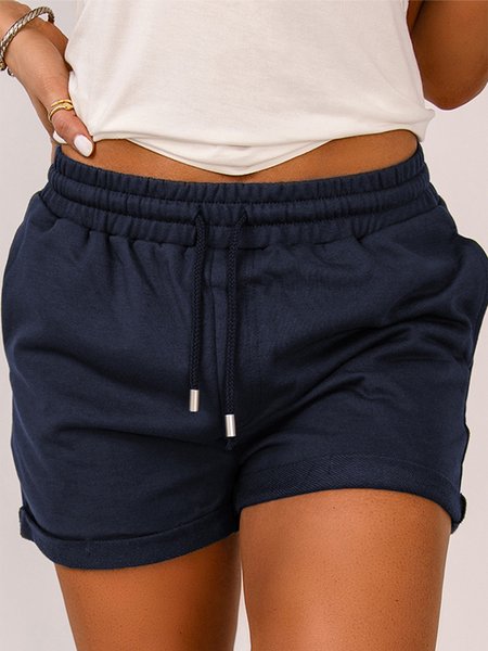 

Casual Draw string Loosen Shorts, Dark blue, Shorts