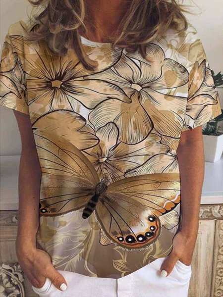 

Butterflies Women's Short Sleeve T-Shirt, As picture, T-shirts