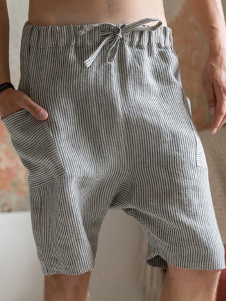 

Men's Cotton And Linen Are Comfortable And Comfortable, Gray, Shorts
