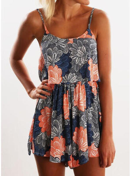 

Floral Vacation Sleeveless Knit Dress, Multicolor, Dresses