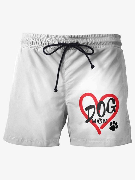 

Mother's Day Men's Beach Shorts, White, Men's shorts