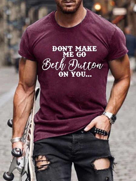 

Men's Beth Dutton On You Lettering Short Sleeve T-Shirt, Datered, T-Shirts