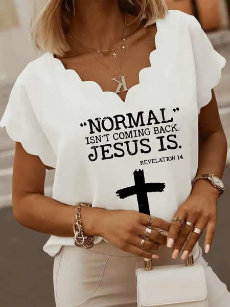 

Normal Isn’t Coming Back Jesus Is Revelation 14 Tops, White, Tops