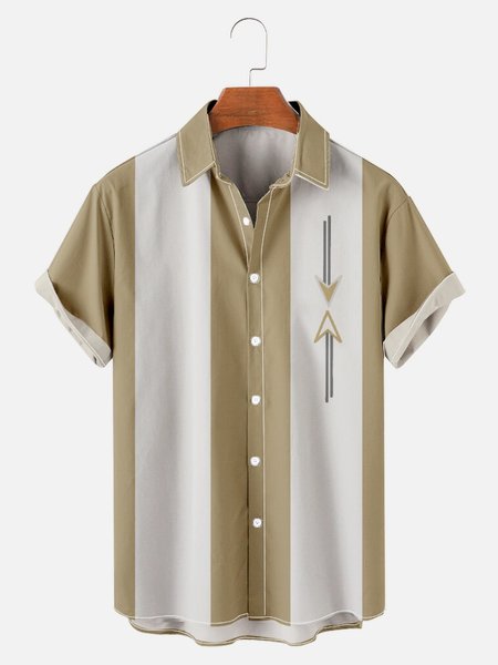 

Camp Vintage Casual Short Sleeve Shirt, Khaki, Short Sleeves Shirts