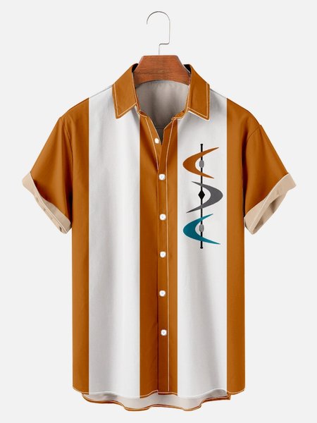 

Vintage Bowling Mid-Century Short Sleeve Shirt, Yellow, Short Sleeves Shirts