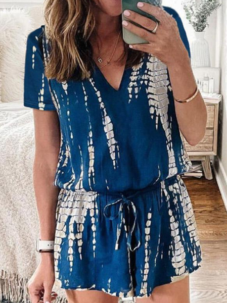 

Simple Cotton Loosen Jumpsuit & Romper, Blue, Jumpsuits＆Rompers