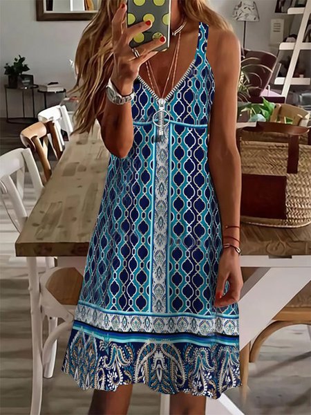 

Casual Tribal Loosen Sleeveless Knitting Dresses, Multicolor, Dresses