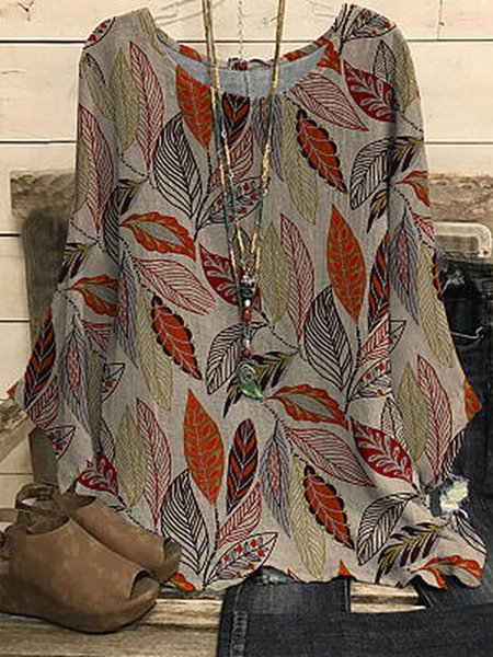 

Vacation Floral Loosen Mid Sleeve Blouse, Multicolor, Shirts & Blouses