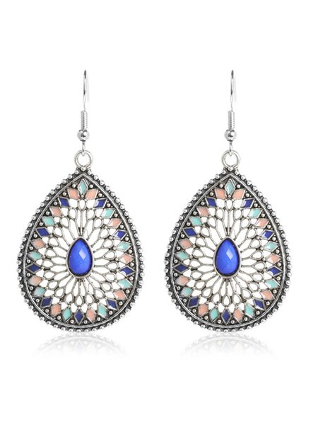 

JFN Ethnic Style Water Drop Earrings, Blue, Earrings