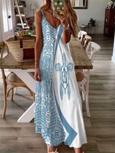 

Sea Vacation Regular Fit Sleeveless Knit Dress, Blue, Dresses
