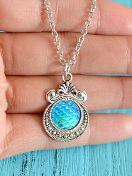 

JFN Colored Gemstone Fish Scale Necklace, Color7, Necklaces