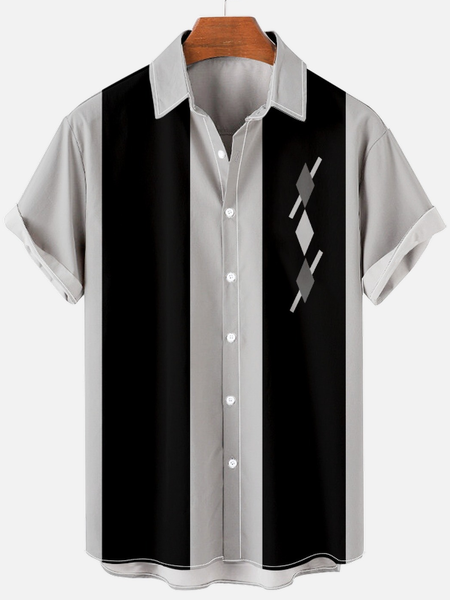 

Mens Retro Hawaiie Short Sleeve Shirt, As picture, Short Sleeves Shirts