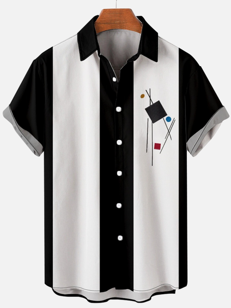 

Mens Retro Camp Hawaii Short Sleeve Shirt, As picture, Short Sleeves Shirts
