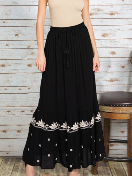 

Casual Ethnic Pattern Print Explosive Comfortable Ladies Skirt, Multicolor, Skirts