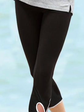 

Casual Plain Pants, Black, Shorts