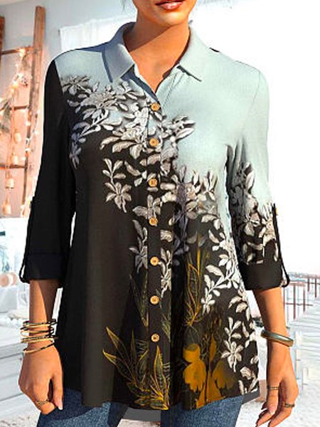 

Floral print spring new hot women's shirt, Multicolor, Shirts & Blouses