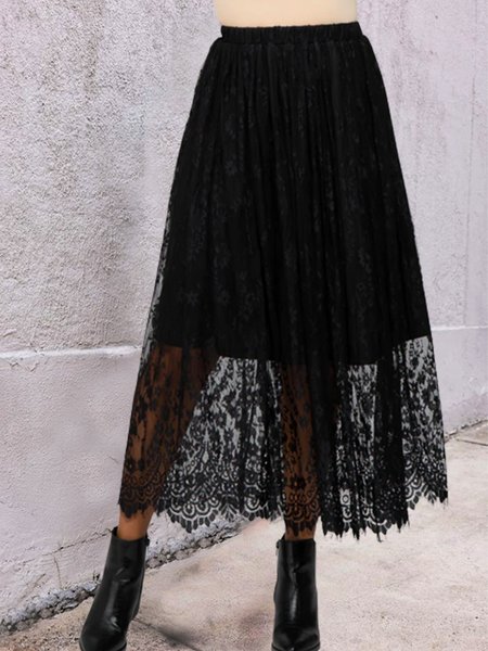 

Casual Lace Explosive Comfortable Ladies Skirt, Black, Skirts