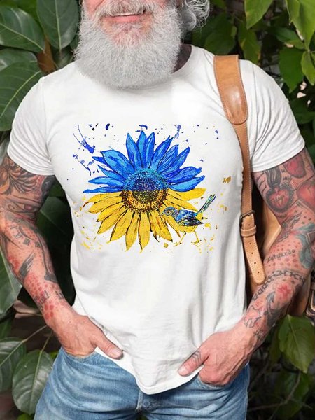 

Sunflower Ukraine Men's Short Sleeve T-Shirt, White, T-shirts