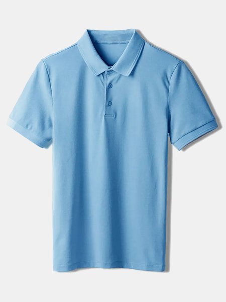 

Polo Short Sleeve Vacation Plain Short Sleeve Polo Shirt, Blue, Polos