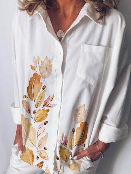 

Casual Floral Print Designer Burst Comfortable Women's Long Sleeve Shirts, Multicolor, Shirts & Blouses