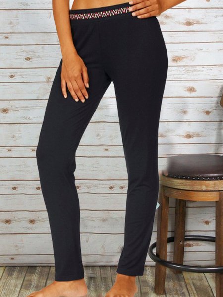 

Ethnic Pattern Print Designer Explosive Comfortable Ladies Stretch Trousers, Black, Bottoms