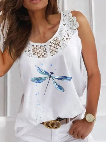 

Crew Neck Casual Knit Tank, Off white, Tank Top