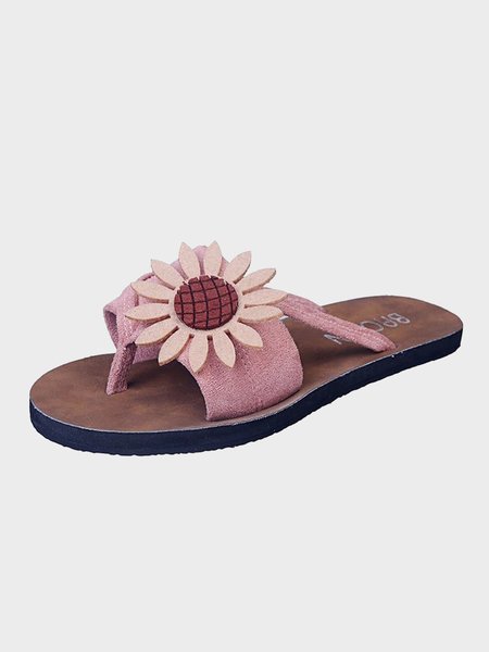 

JFN Women's Floral Flat Thong Beach Sandals, Pink, Sandals