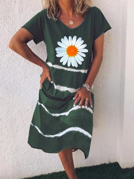 

A-Line Casual Knitting Dress, Deep green, Midi Dresses