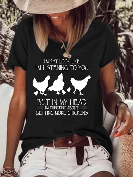 

I Might Look Like I'm Listening To You Women's Short Sleeve Tops, Black, T-shirts
