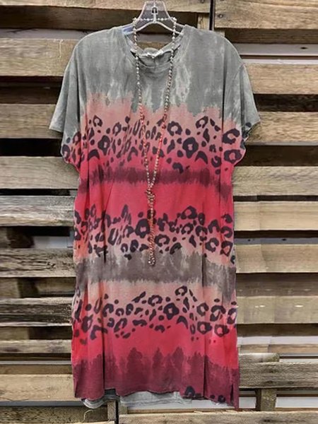 

Short Sleeve Cotton Knitting Dress, Color1, Dresses