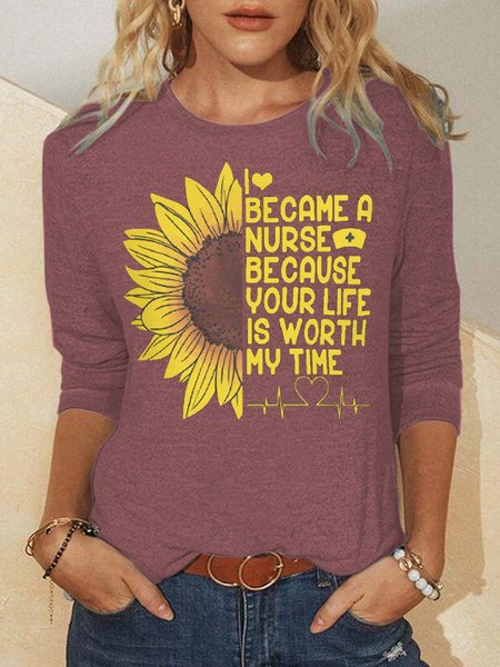 

I Became A Nurse Women's Long Sleeve Tops, Red, Long sleeves
