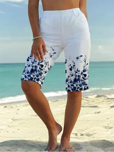 

Vacation Floral Shorts, White, Shorts