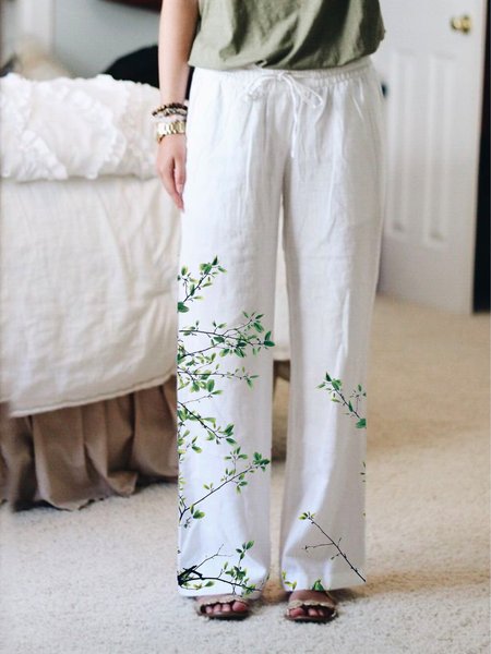 

Casual Cotton Linen Explosive Comfortable Ladies Floral Trousers, Multicolor, Pants