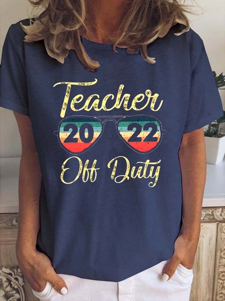 

Retro Teacher Off Duty 2022 T-Shirt, Deep blue, T-shirts