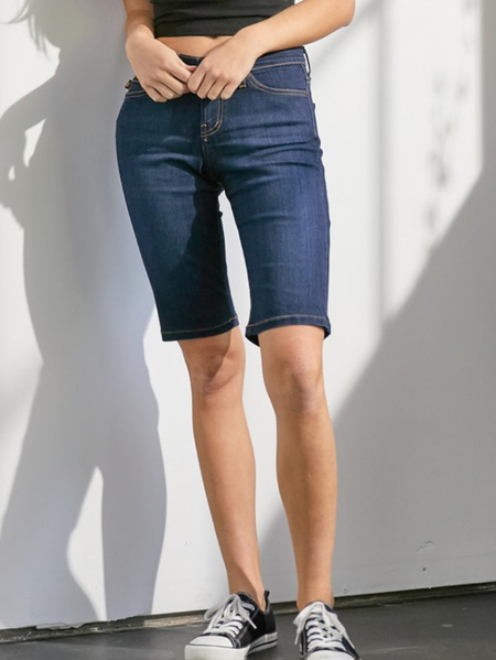 

Regular Fit Plain Denim Shorts, Blue, Shorts
