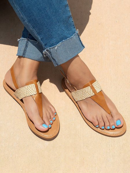

JFN Ladies Buckle Flat Thong Sandals, Color3, Sandals