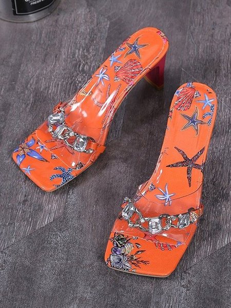 

Starfish Tie-Dye Gold Chain Transparent Strap Square Heel Slippers, Orange, Women Shoes>>Women's Shoes>>Women sandals Slippers
