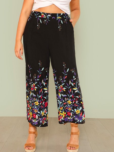 

Casual Floral Print Blast Comfortable Women's Trousers, Multicolor, Pants