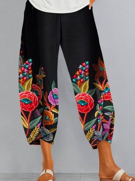 

Casual Floral Print Blast Comfortable Women's Trousers, Multicolor, Pants