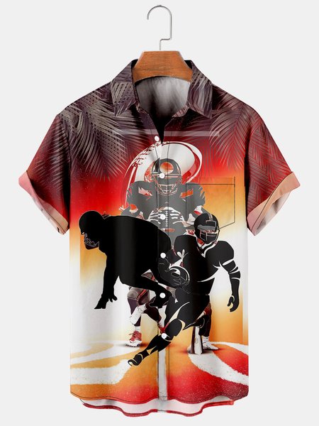 

Men's Breathable Short Sleeve Hawaiian Shirt with Chest Pocket, Black, Men's Floral shirt