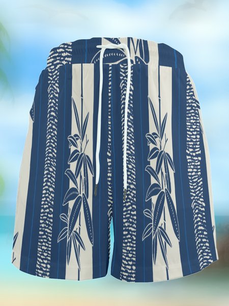 

Blue Flower Men‘s Pants, As picture, Shorts