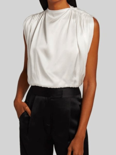 

Summer Crew Neck Lightweight Loosen Simple Short Sleeve Tops, White, Tops