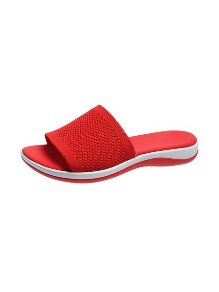 

Casual Flyknit Sports Slippers, Red, Women Shoes>>Women's Shoes>>Women sandals Slippers