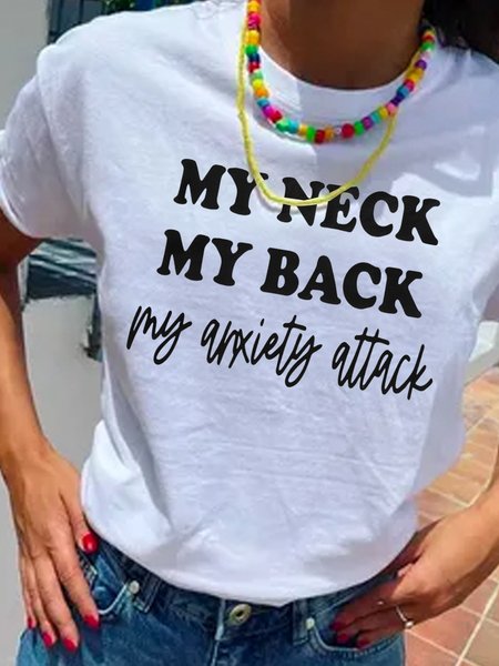 

Letter print designer hot style women's knitted T-shirt, White, T-Shirts